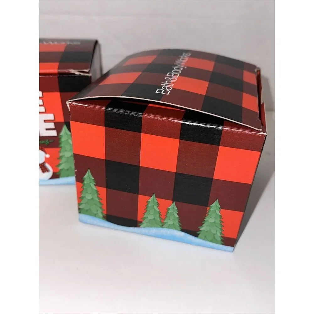 Bath & Body Works Christmas Snowmen 3 Wick Candle Gift Box Boxes Give Love 3